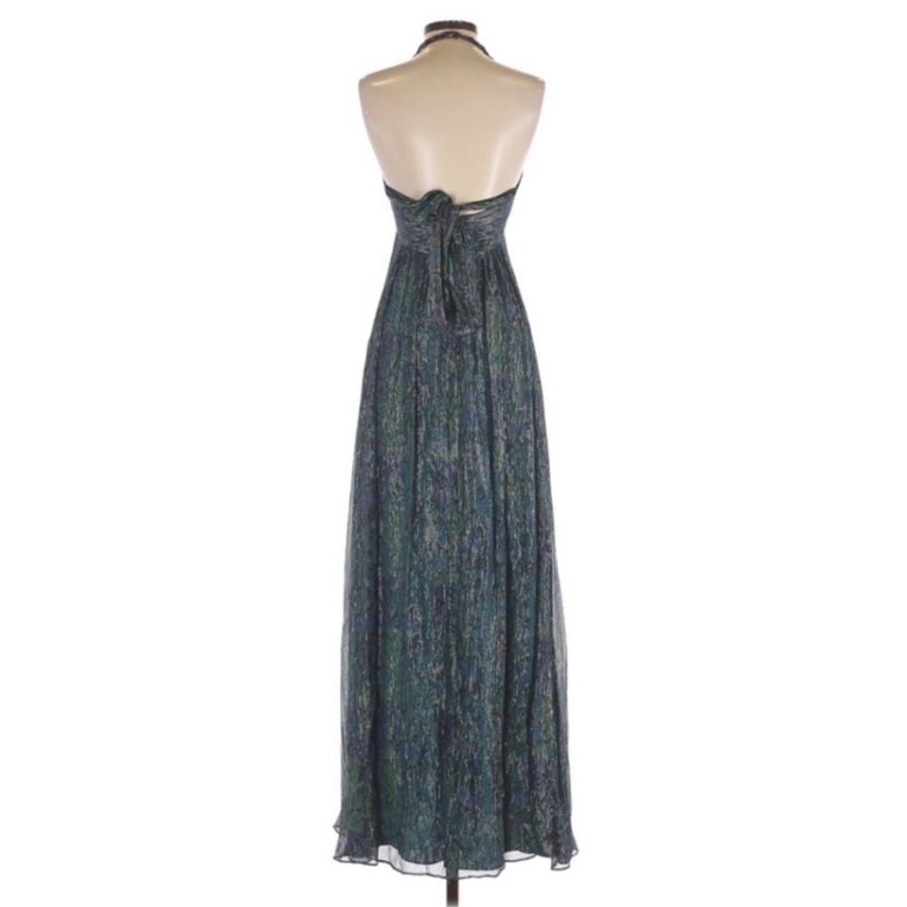 BCBGMaxAzria Silk Metallic Snake Print Open-back Maxi Dress - Picture 4 of 10